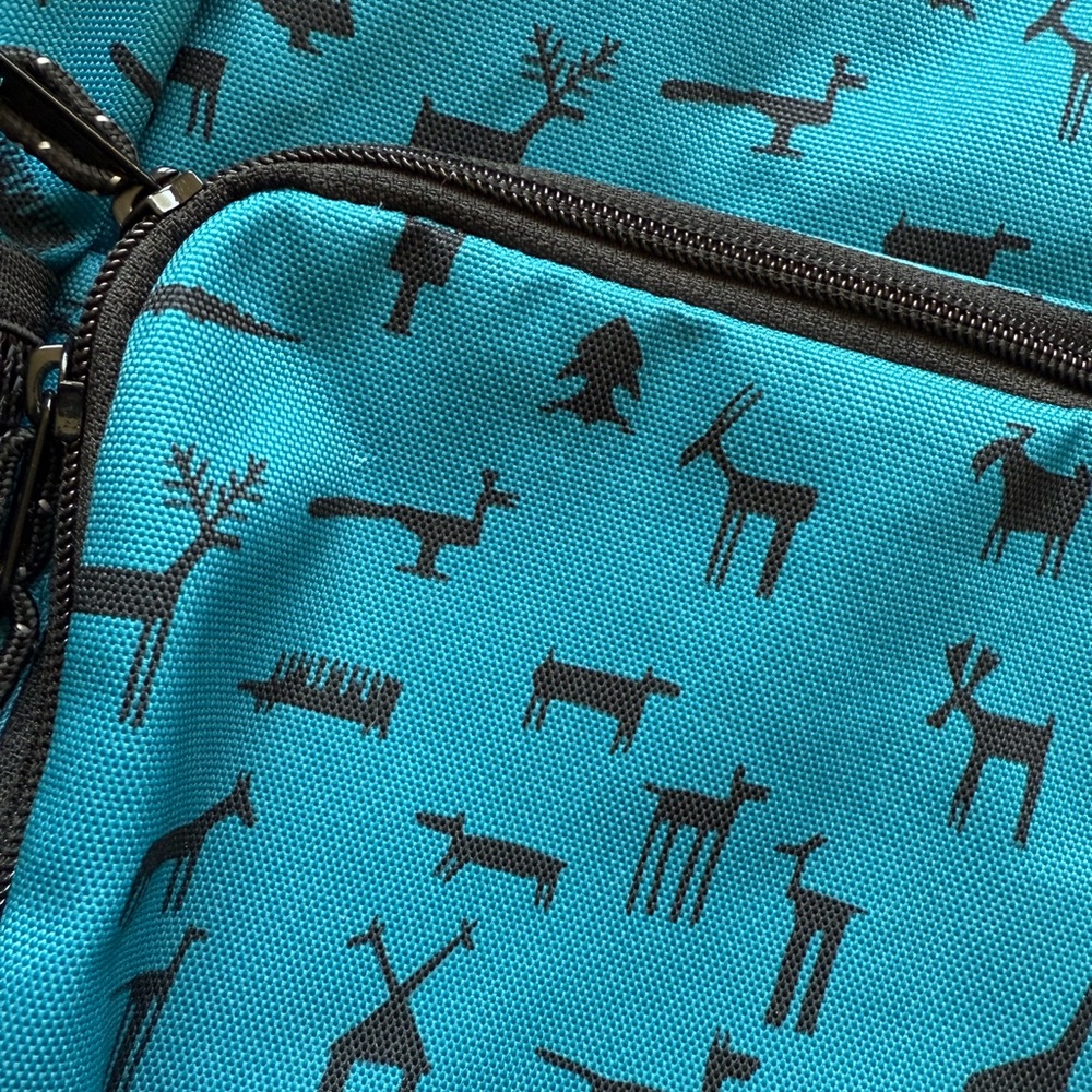 Burton Blue and Black Backpack with Geometric Design RARE PATTERN - Picture 4 of 5